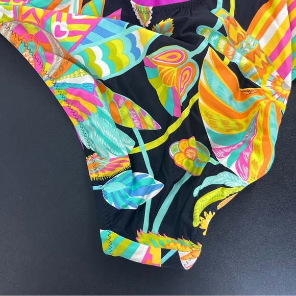 TRINA TURK | Tahitian Floral One Piece Swimsuit Multi Cross Back Size 8 - Picture 10 of 16